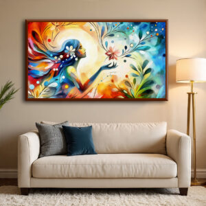 She blooms in motion.